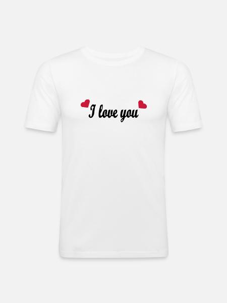 I love you - Men's Slim Fit T-Shirt - white