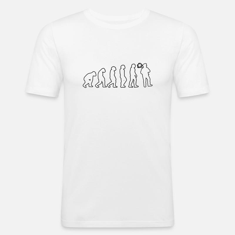 Schornsteinfeger Essenkehrer Evolution Kaminkehrer - Männer Slim Fit T-Shirt - Weiß