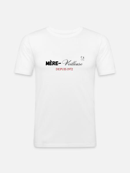 Mère veilleuse depuis 1972 - T-shirt près du corps Homme - blanc