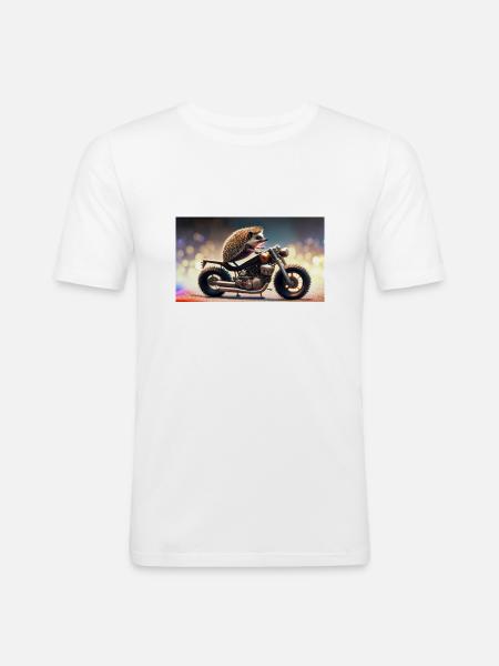 Hedgehog cruiser - Männer Slim Fit T-Shirt - Weiß