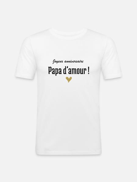 Happy Birthday Love Dad - Men's Slim Fit T-Shirt - white