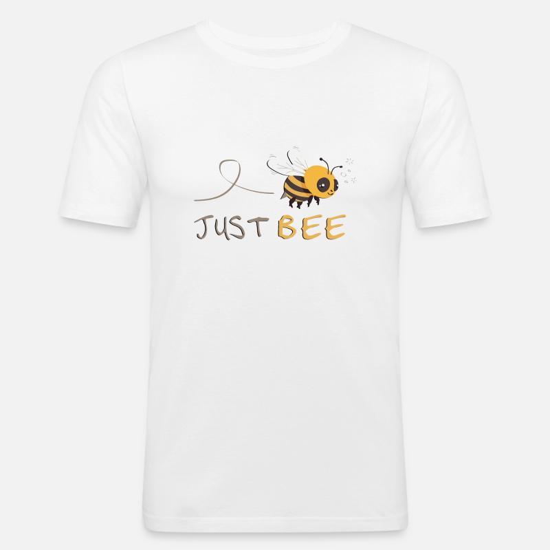 Just Bee - Sei du selbst! - Männer Slim Fit T-Shirt - Weiß