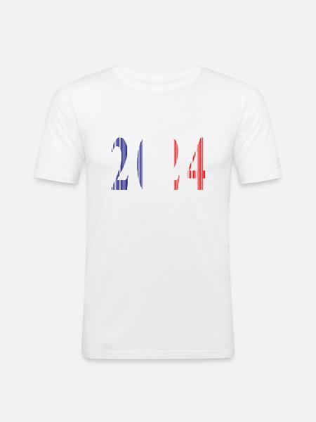 2024 Blue White Red - Men's Slim Fit T-Shirt - white