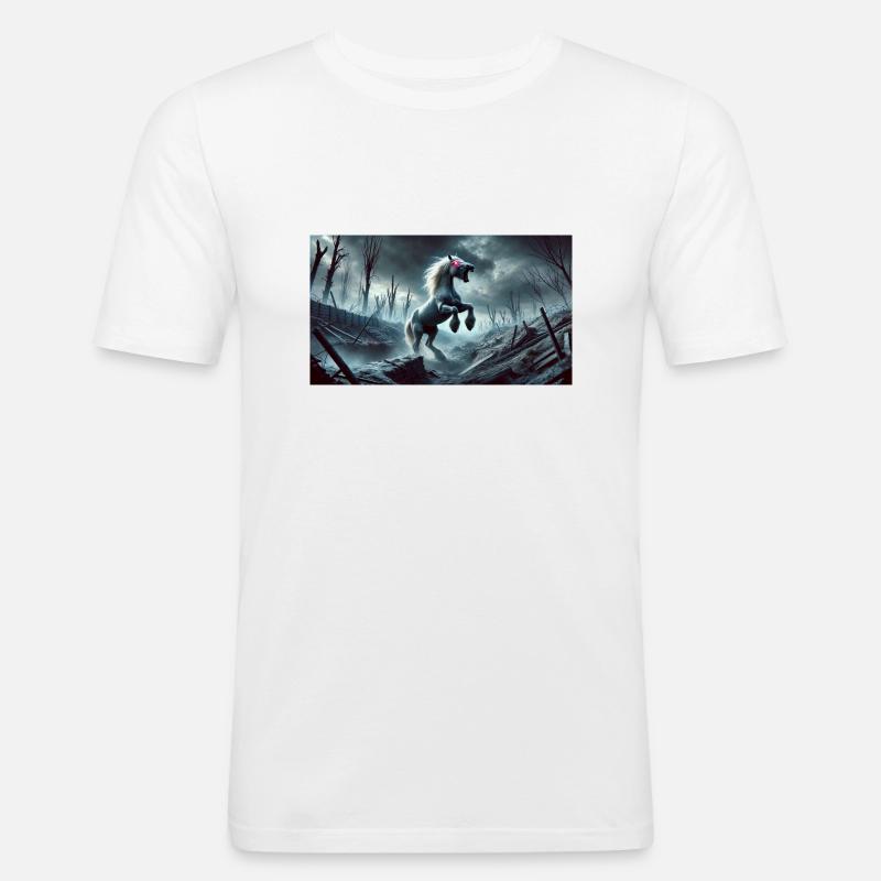 PFERD DER APOKALYPSE - Männer Slim Fit T-Shirt - Weiß