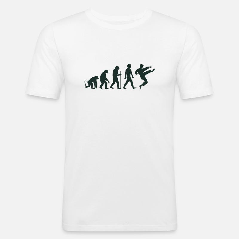 karate evolution - Männer Slim Fit T-Shirt - Weiß