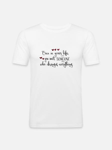 Liebe - Männer Slim Fit T-Shirt - Weiß