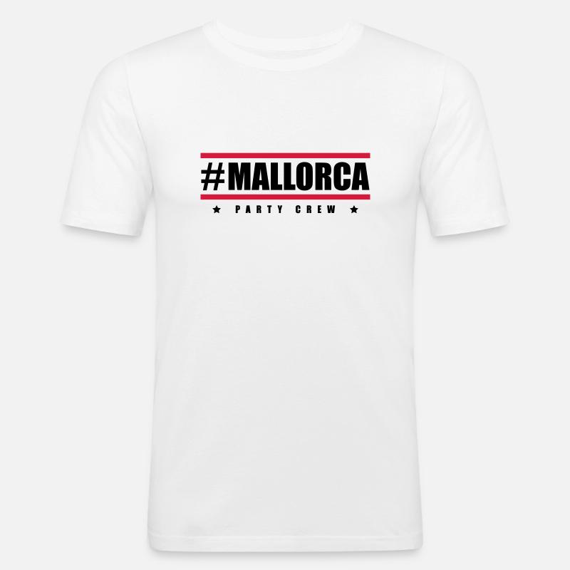 mallorca party crew design - Männer Slim Fit T-Shirt - Weiß