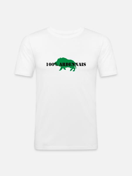 100% ardennais - T-shirt près du corps Homme - blanc