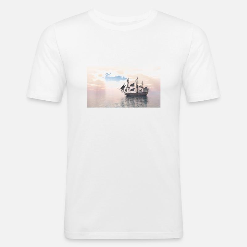 HMS Victory - Männer Slim Fit T-Shirt - Weiß