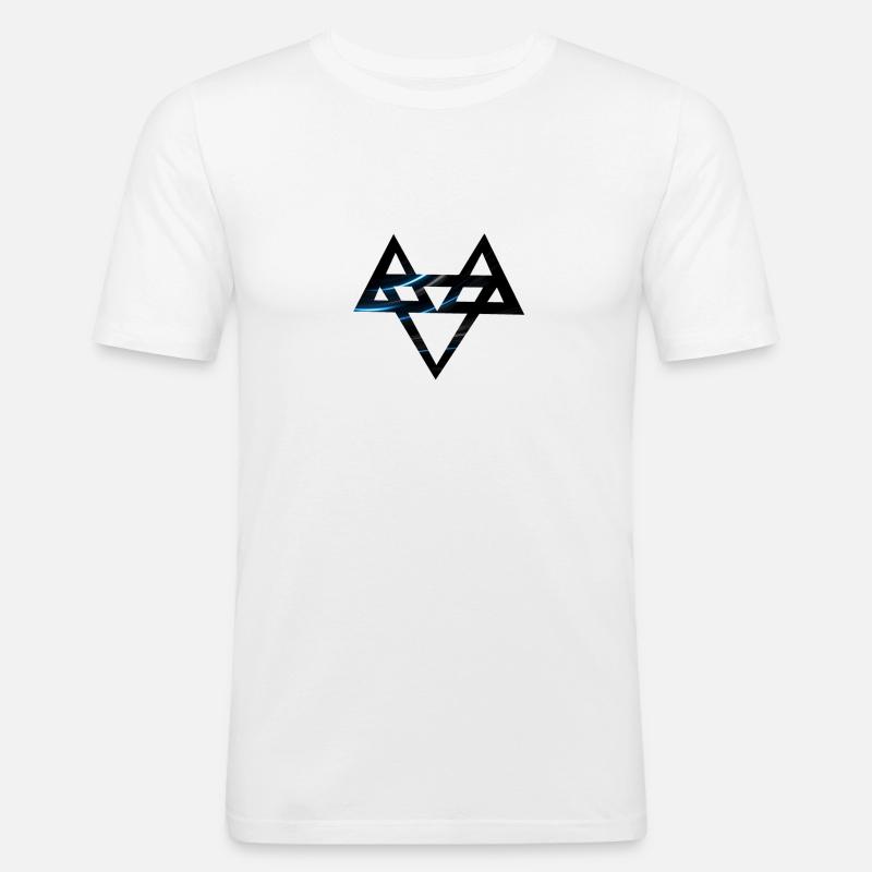 Neffex 3D 3 Blue2 - Männer Slim Fit T-Shirt - Weiß