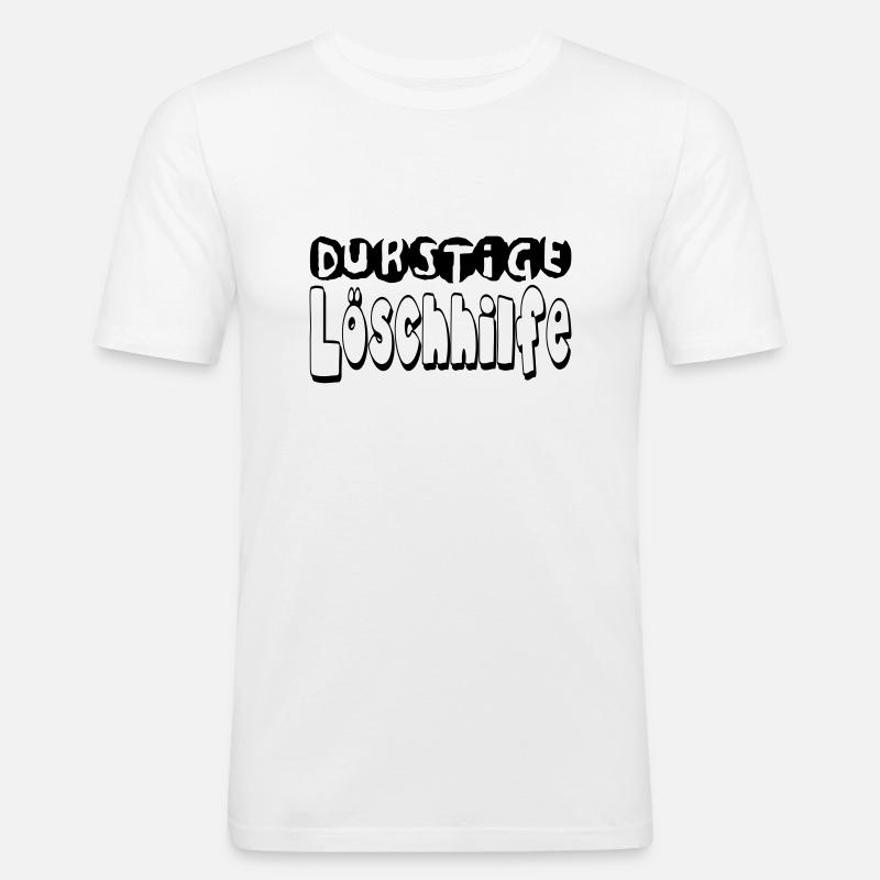 durstigelöschhilfe - Männer Slim Fit T-Shirt - Weiß