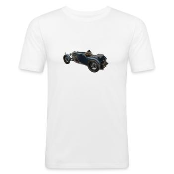 Voiture de collection - T-shirt près du corps Homme - blanc - Devant - Nik (191cm)