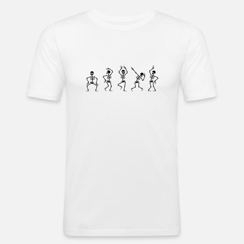 dancing skeleton 02 - Männer Slim Fit T-Shirt - Weiß