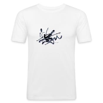 Splash! Water Design - Männer Slim Fit T-Shirt - Weiß - Vorne - Nik (191cm)