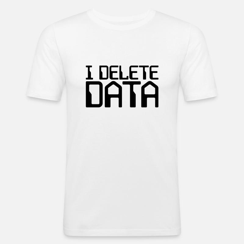I Delete Data - Männer Slim Fit T-Shirt - Weiß