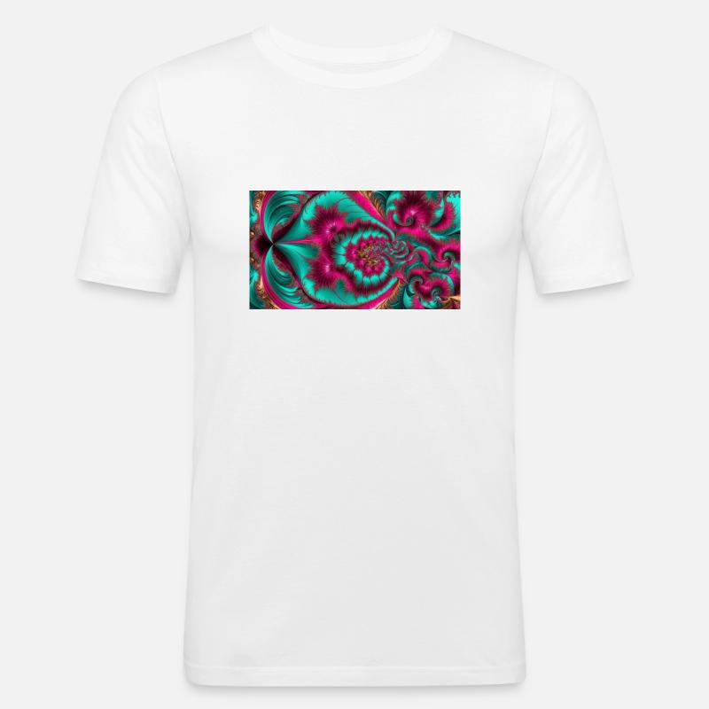 psychedelisches muster - Männer Slim Fit T-Shirt - Weiß