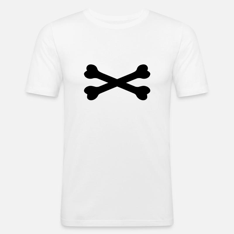 Knochen - Männer Slim Fit T-Shirt - Weiß
