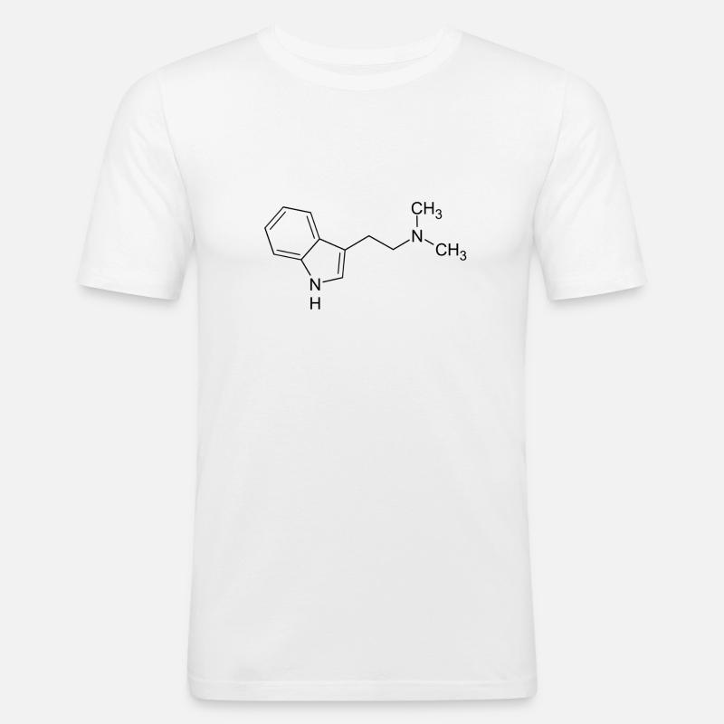 DMT Dimethyltryptamin Strukturformel - Männer Slim Fit T-Shirt - Weiß