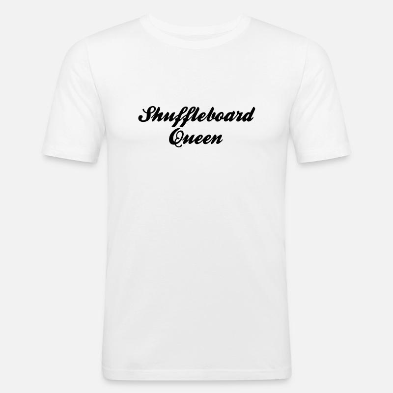 shuffleboard queen - Männer Slim Fit T-Shirt - Weiß