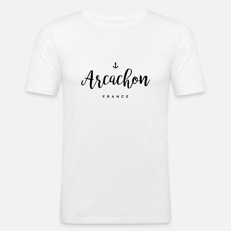 Arcachon - Frankreich - Männer Slim Fit T-Shirt - Weiß