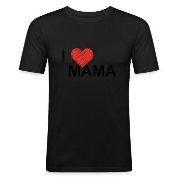 i love mama,un cadeau idéal pour mama - T-shirt près du corps Homme - noir - Devant - Nik (191cm)
