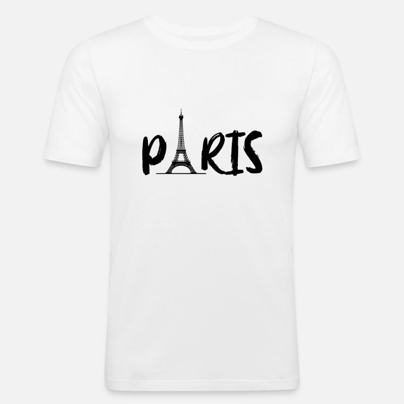 Paris mit Eifelturm - Männer Slim Fit T-Shirt - Weiß