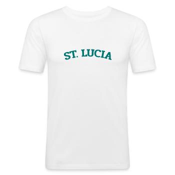 Saint Lucia - Castries - Caribbean - West Indies - Men's Slim Fit T-Shirt - white - Front - Nik (191cm)