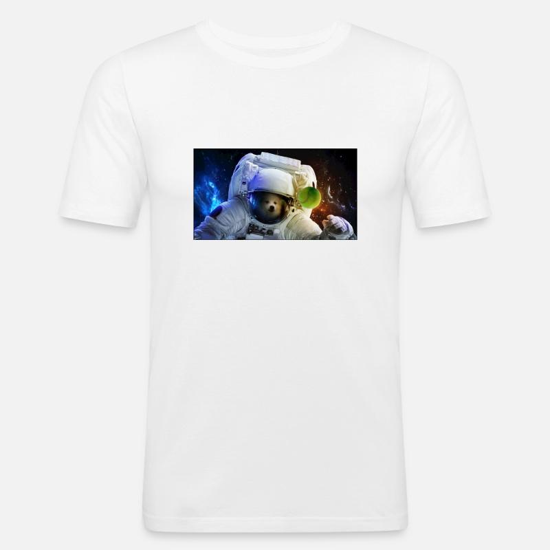 Spacedoggo Fenix - Männer Slim Fit T-Shirt - Weiß