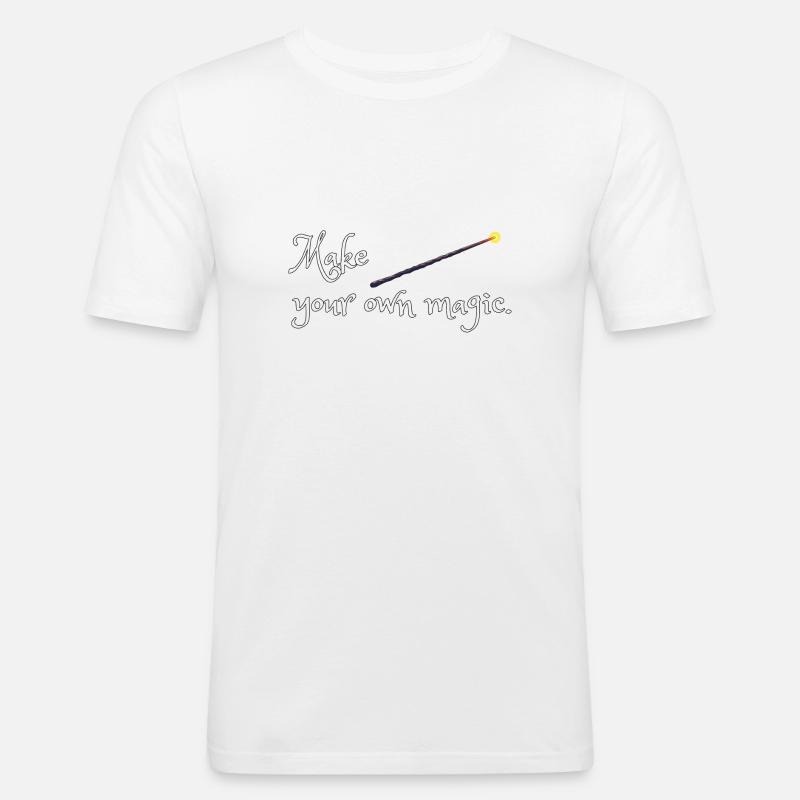 Make your own magic. - Männer Slim Fit T-Shirt - Weiß