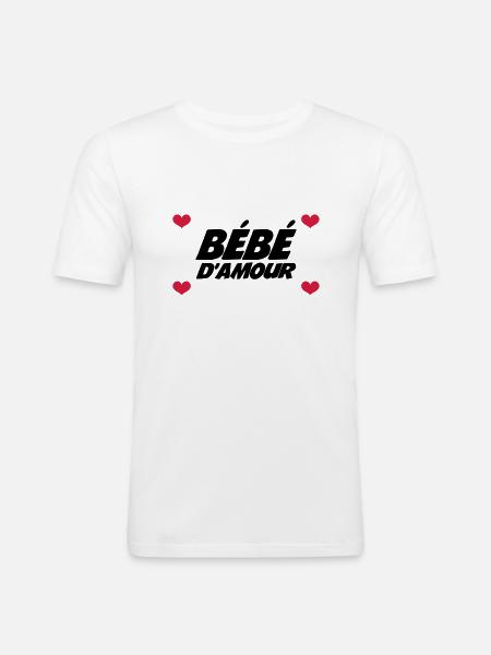 Bébé d'Amour - T-shirt près du corps Homme - blanc