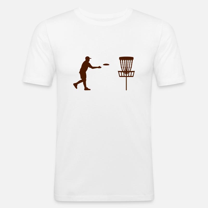Disc golf - Männer Slim Fit T-Shirt - Weiß