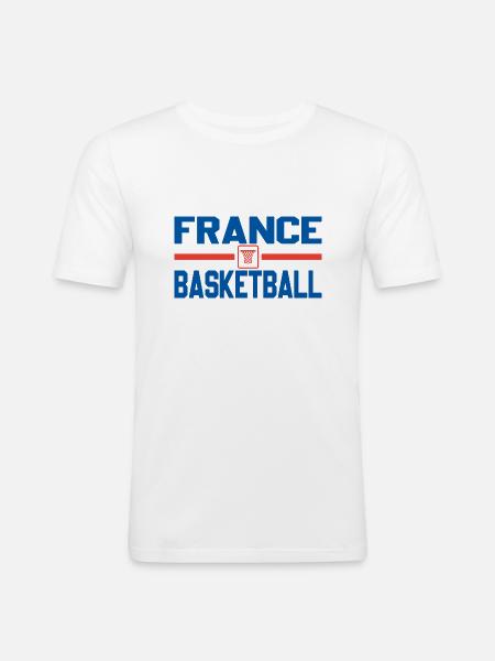 Frankreich Basketball - Männer Slim Fit T-Shirt - Weiß