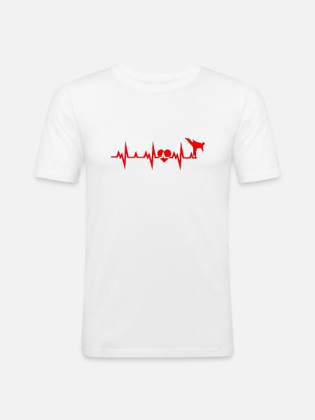 Karaté Boxe Combat - T-shirt près du corps Homme - blanc