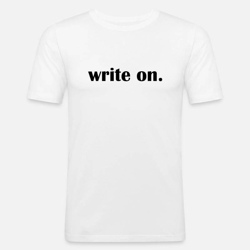 Write On - Männer Slim Fit T-Shirt - Weiß