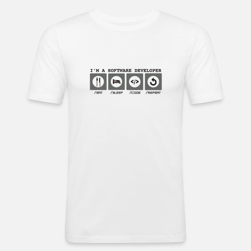 I'm a Software Developer - Softwareentwicklerin - Männer Slim Fit T-Shirt - Weiß