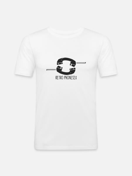 Retro Phone-Sex - Männer Slim Fit T-Shirt - Weiß