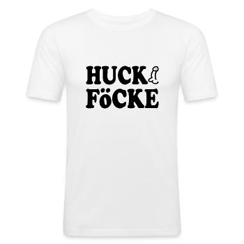 huck föcke - Männer Slim Fit T-Shirt - Weiß - Vorne - Nik (191cm)
