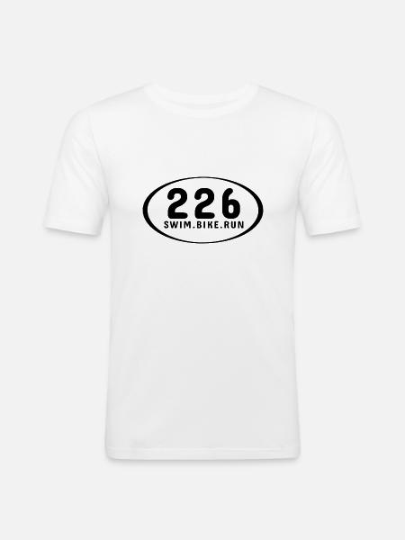 226 SWIM.BIKE.RUN. - Männer Slim Fit T-Shirt - Weiß