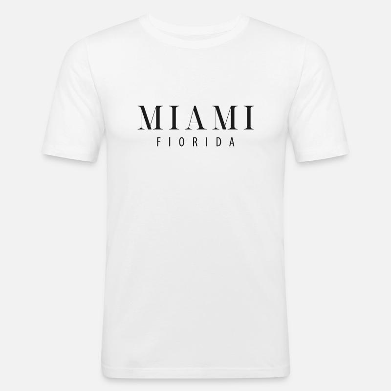 Miami - Florida - Männer Slim Fit T-Shirt - Weiß