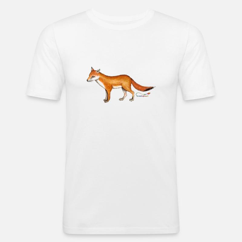 Fuchs (Vulpes vulpes) - Männer Slim Fit T-Shirt - Weiß