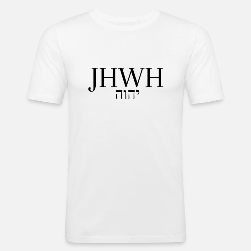 JHWH - Männer Slim Fit T-Shirt - Weiß