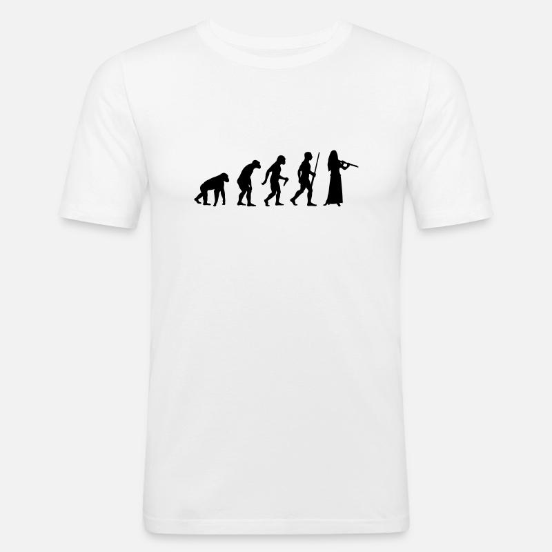 Female Flute Evolution - Männer Slim Fit T-Shirt - Weiß