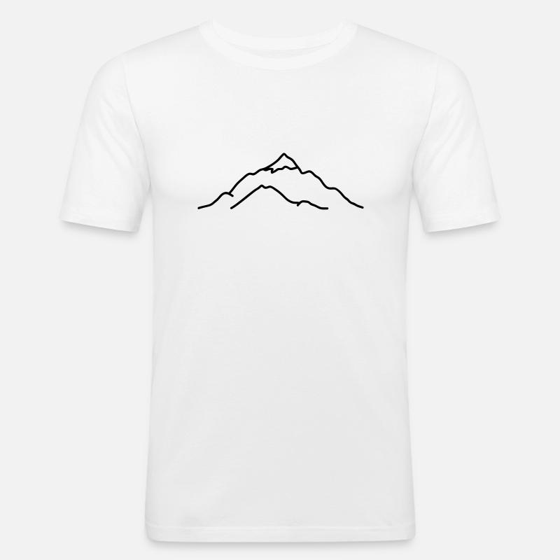 mountain - Männer Slim Fit T-Shirt - Weiß
