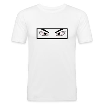 Anime Auge - Männer Slim Fit T-Shirt - Weiß - Vorne - Nik (191cm)