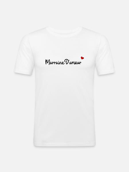 Marraine d'amour - T-shirt près du corps Homme - blanc