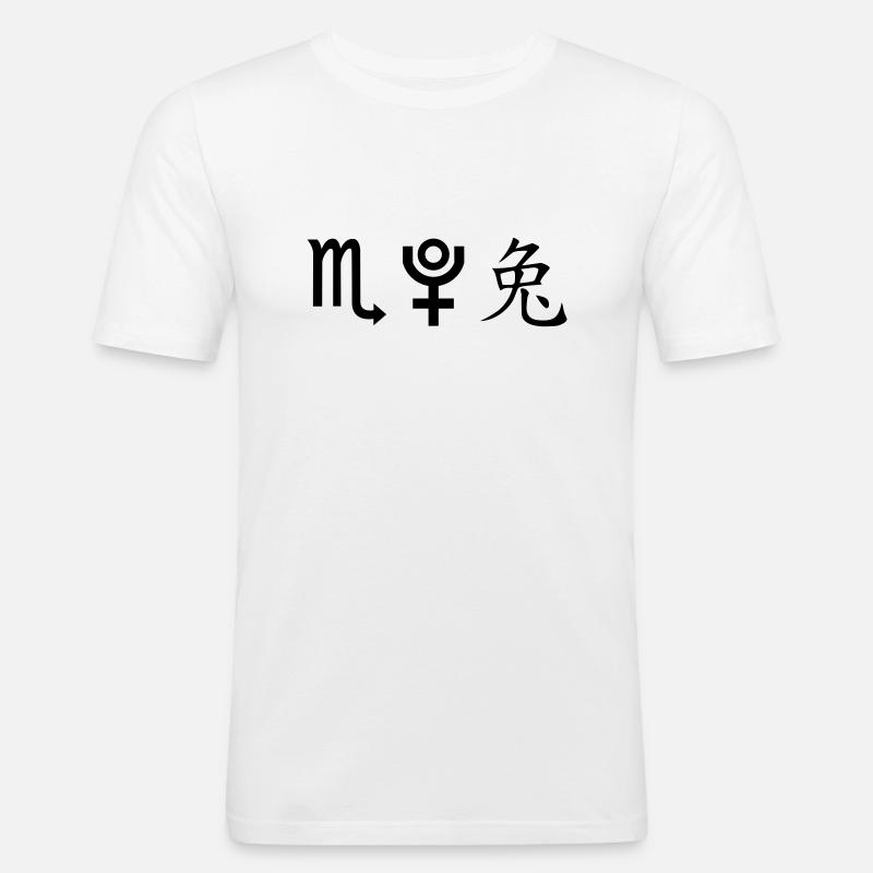 skorpion pluto hase - Männer Slim Fit T-Shirt - Weiß
