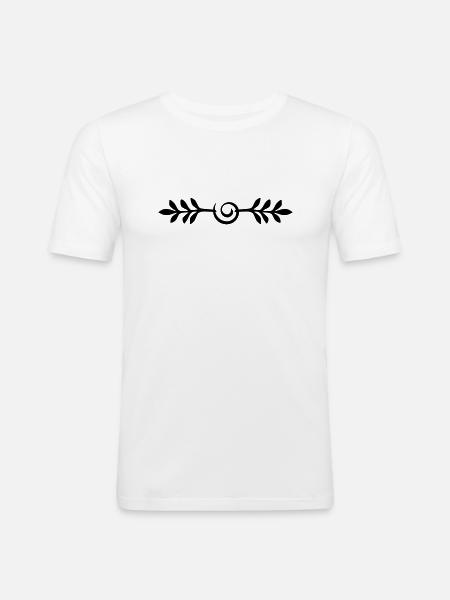 Squiggles Twig Line - Men's Slim Fit T-Shirt - white