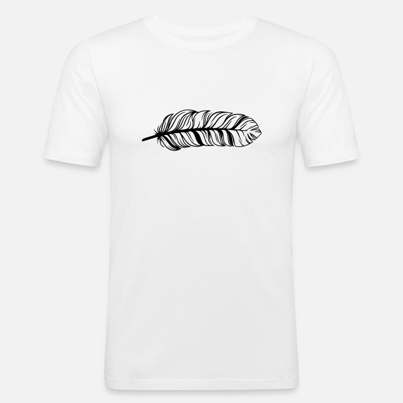 Feder - Männer Slim Fit T-Shirt - Weiß