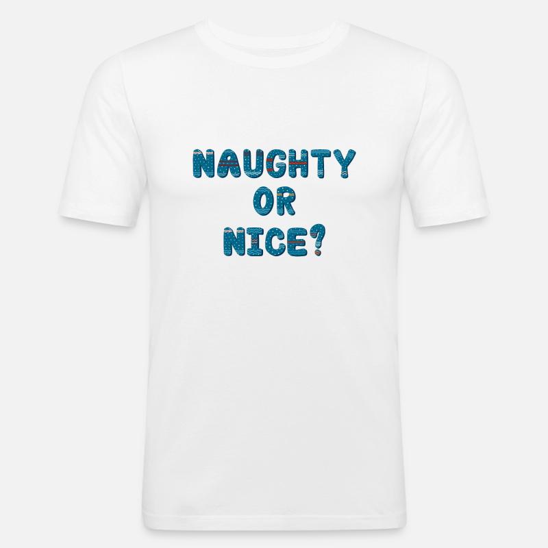 Frech oder nett? - Männer Slim Fit T-Shirt - Weiß