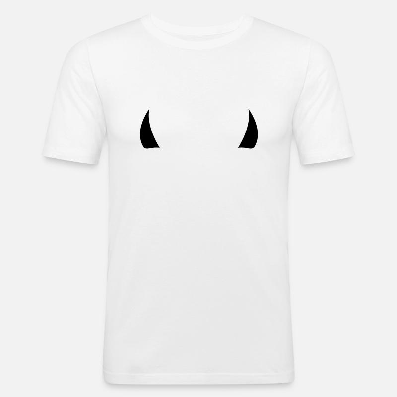 devil horns - Men's Slim Fit T-Shirt - white